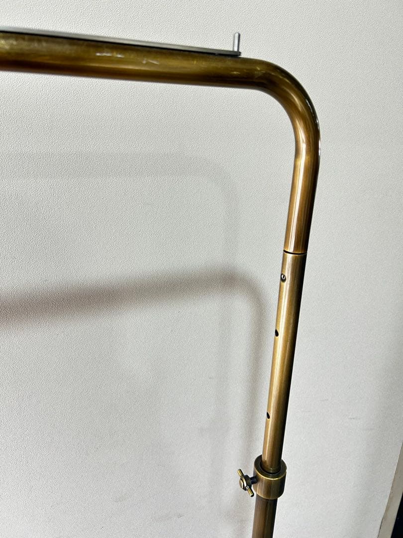 【美品】 ハンガーラック 90cm 丸パイプ アンティークゴールド 真鍮