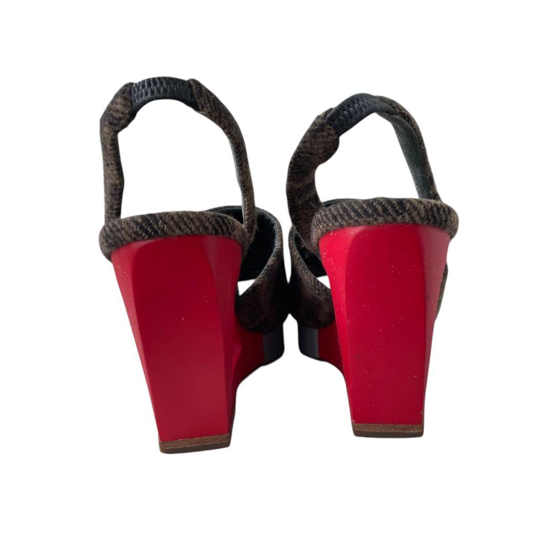 FENDI フェンディ 厚底サンダル ミュール ズッカ柄　36.5 24cm