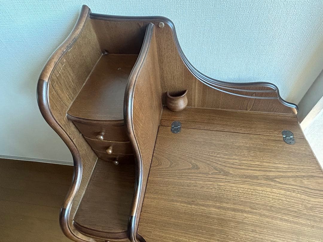 レトロ木製ドレッサー・鏡台・椅子　アンティーク調