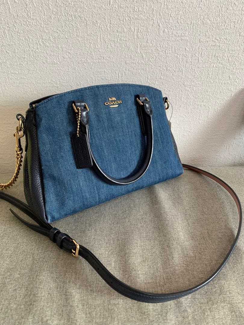 美品♡ COACH☆コーチ　デニムxレザー　バッグ　2way