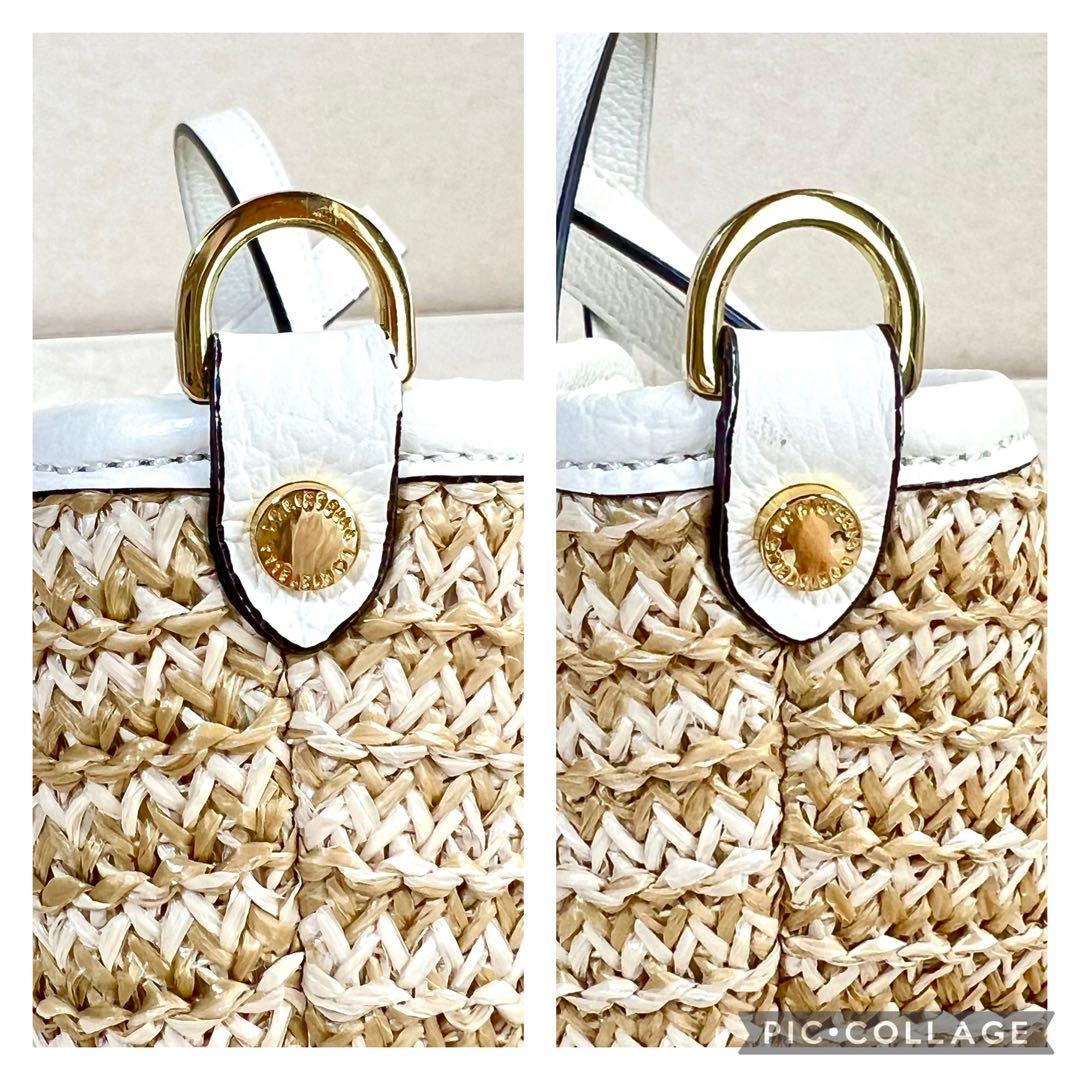 美品✨ロリステッラ かごバッグ 2WAY ショルダーバッグ ハンドバッグ 白