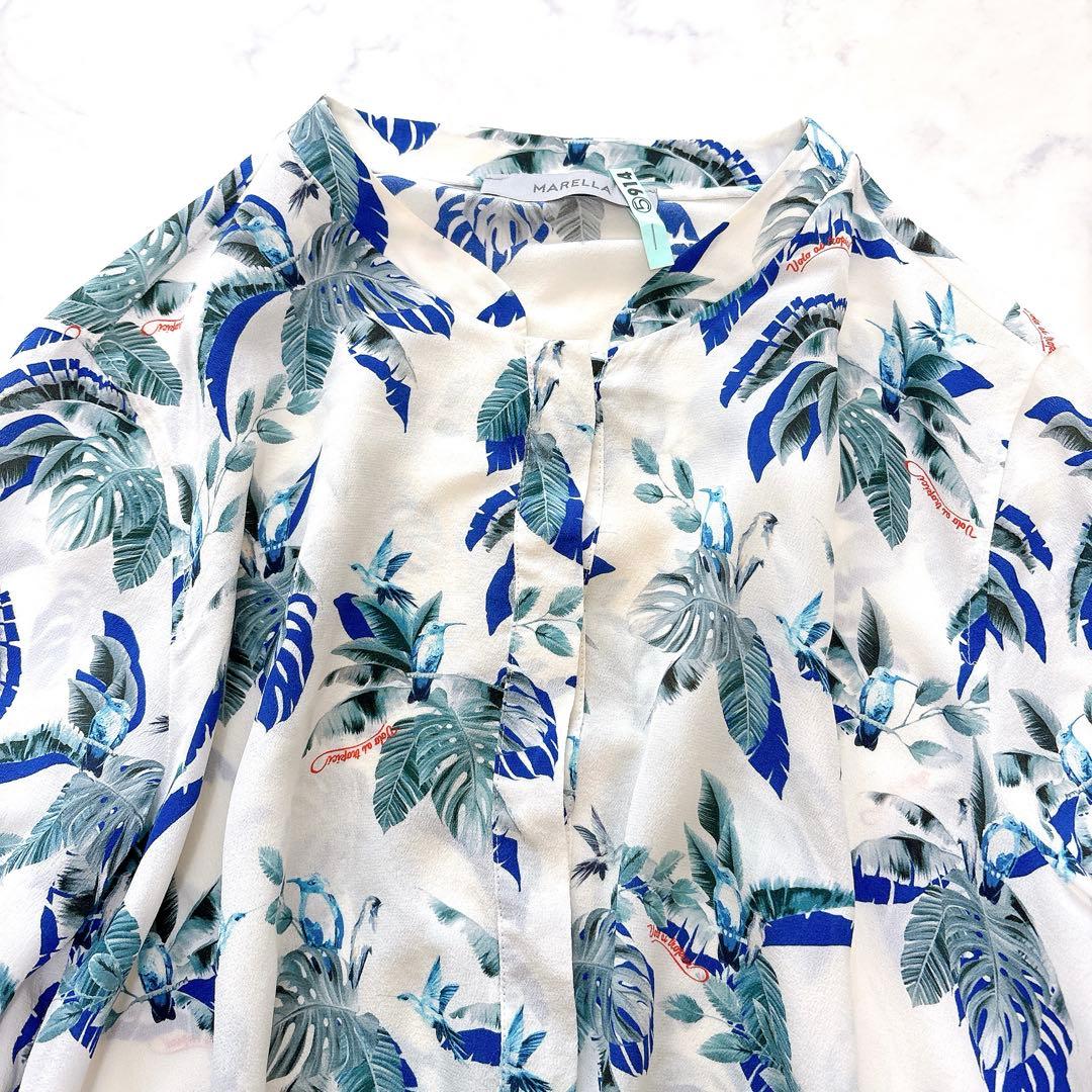 MaxMara マックスマーラ マレーラ シルク100% ブラウス ボタニカル柄