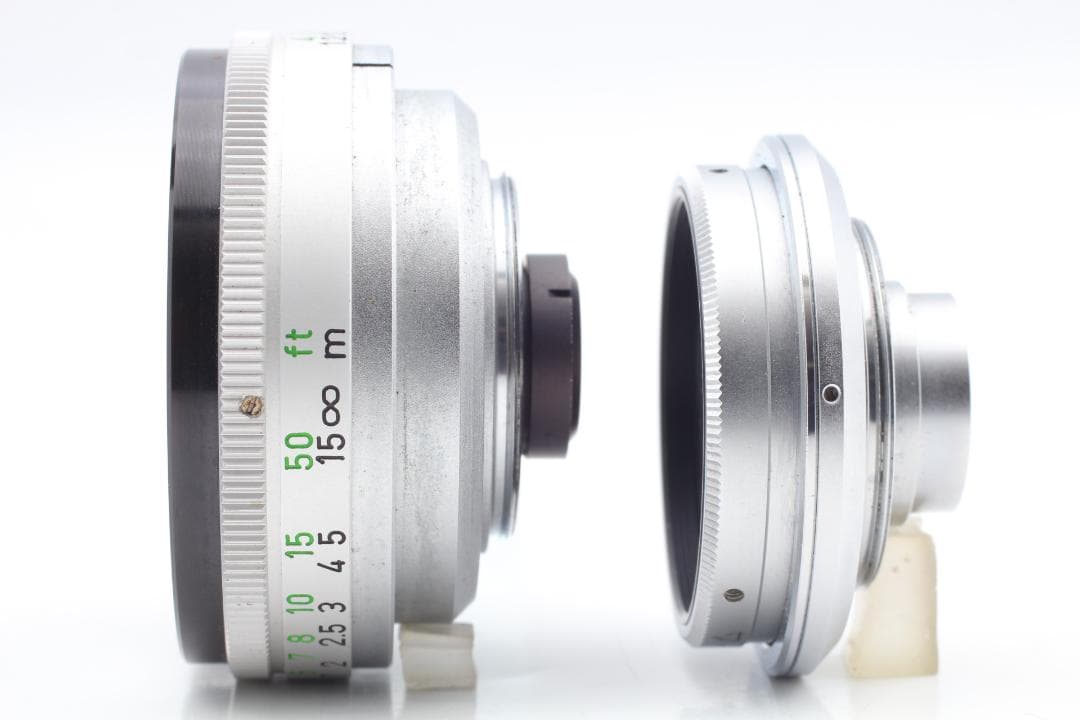 【美品　整備済】オーカー色 Canon Demi C 50&28mm #1145