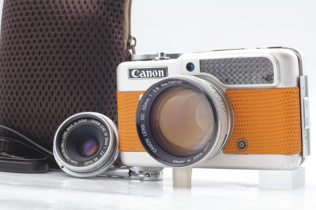 【美品　整備済】オーカー色 Canon Demi C 50&28mm #1145