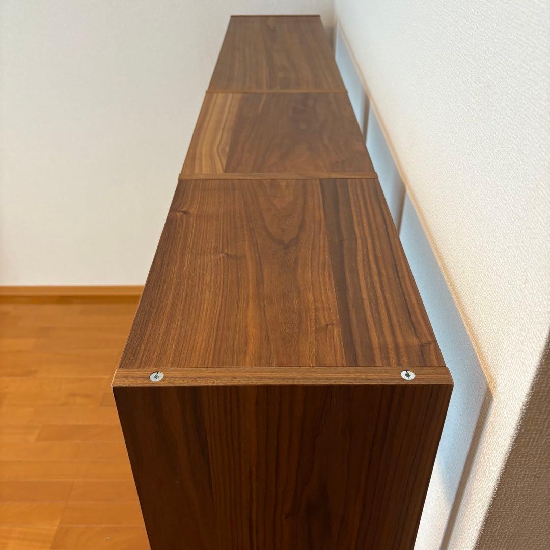 ① MUJI 無印良品 スタッキングシェルフセット・３段×２列・ウォールナット材