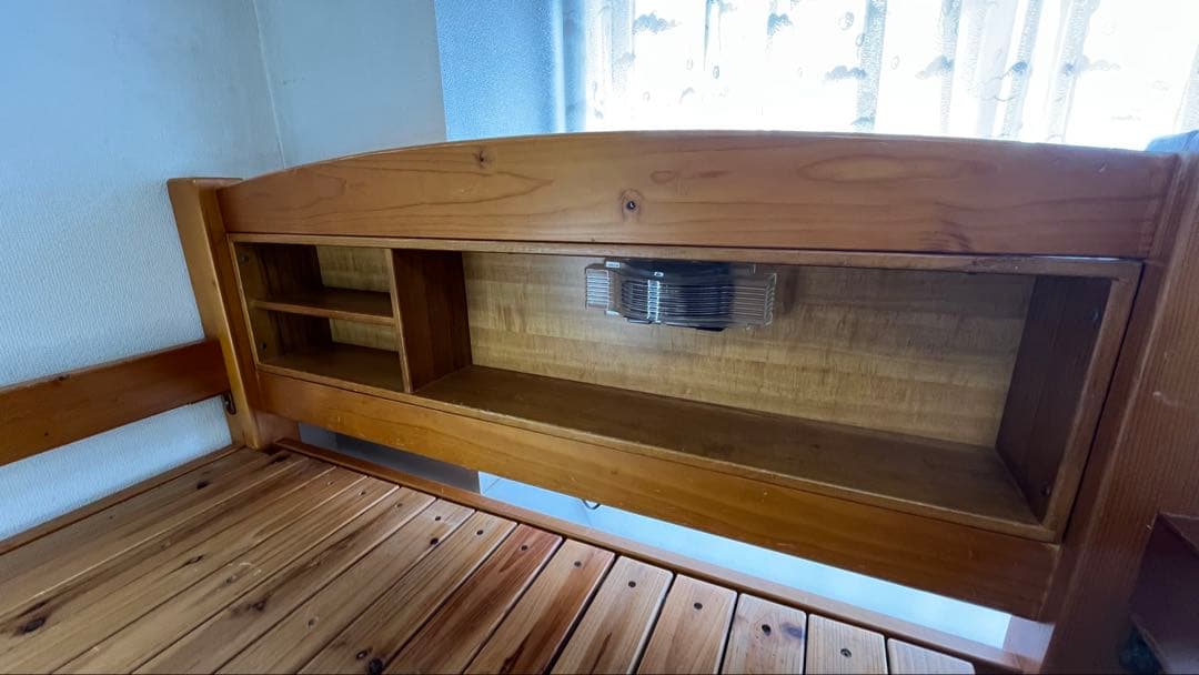 【引き取り限定】木製パイン材宮付ロフトタイプベッド