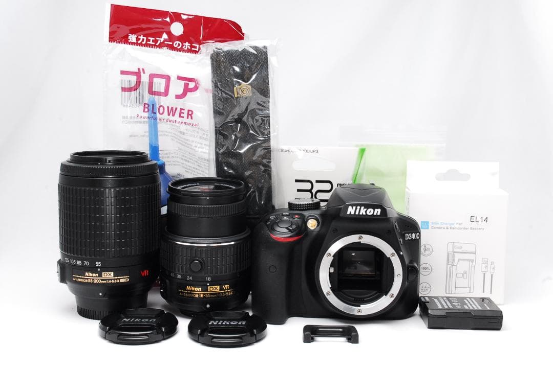 ♥ Nikon D3400 ♥光学美品 ダブルレンズ 初心者おすすめ 一眼レフ