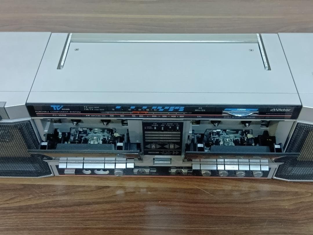 昭和レトロ　VICTOR　ビクター　ダブルラジカセ　PC-W88