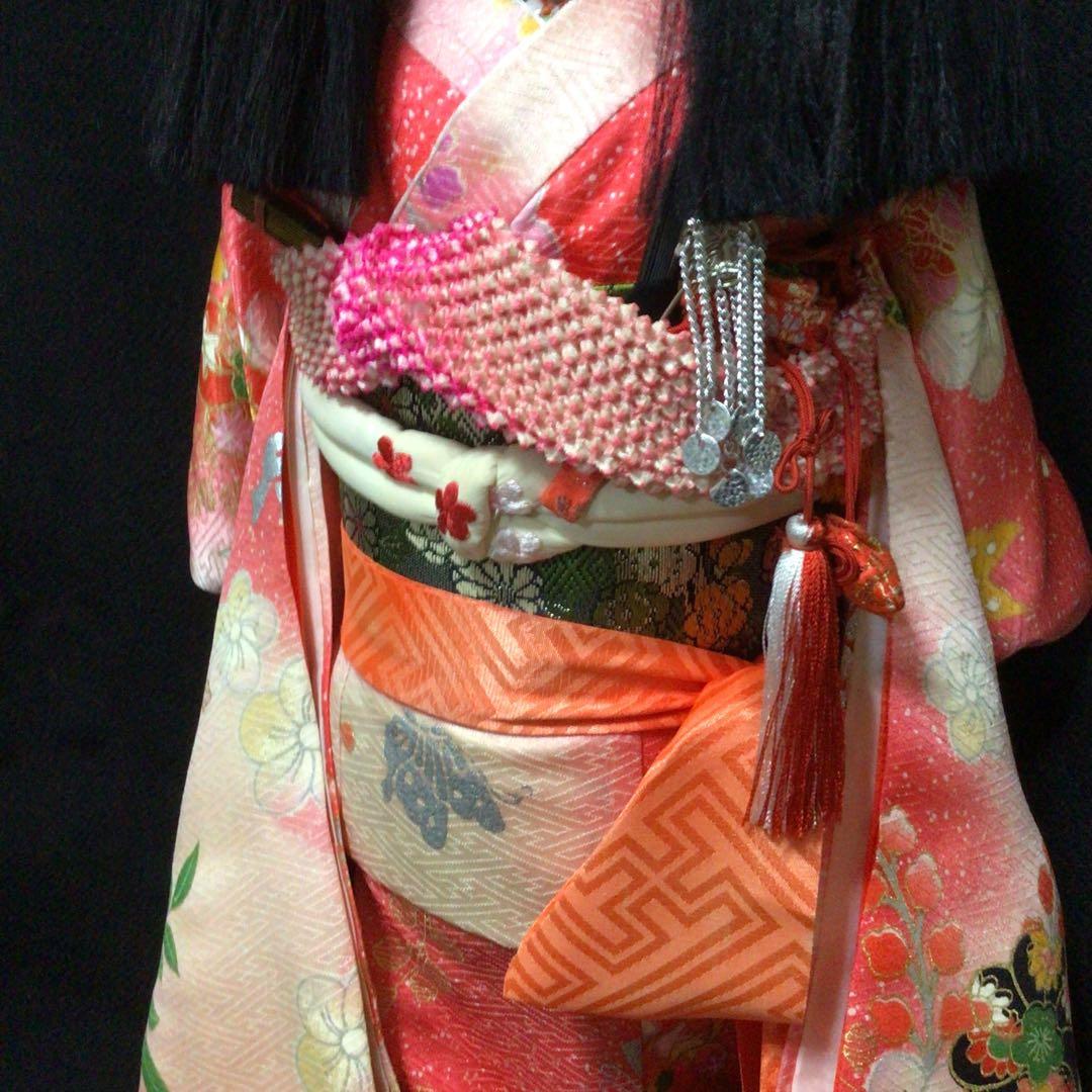 市松人形 オレンジとピンクの着物