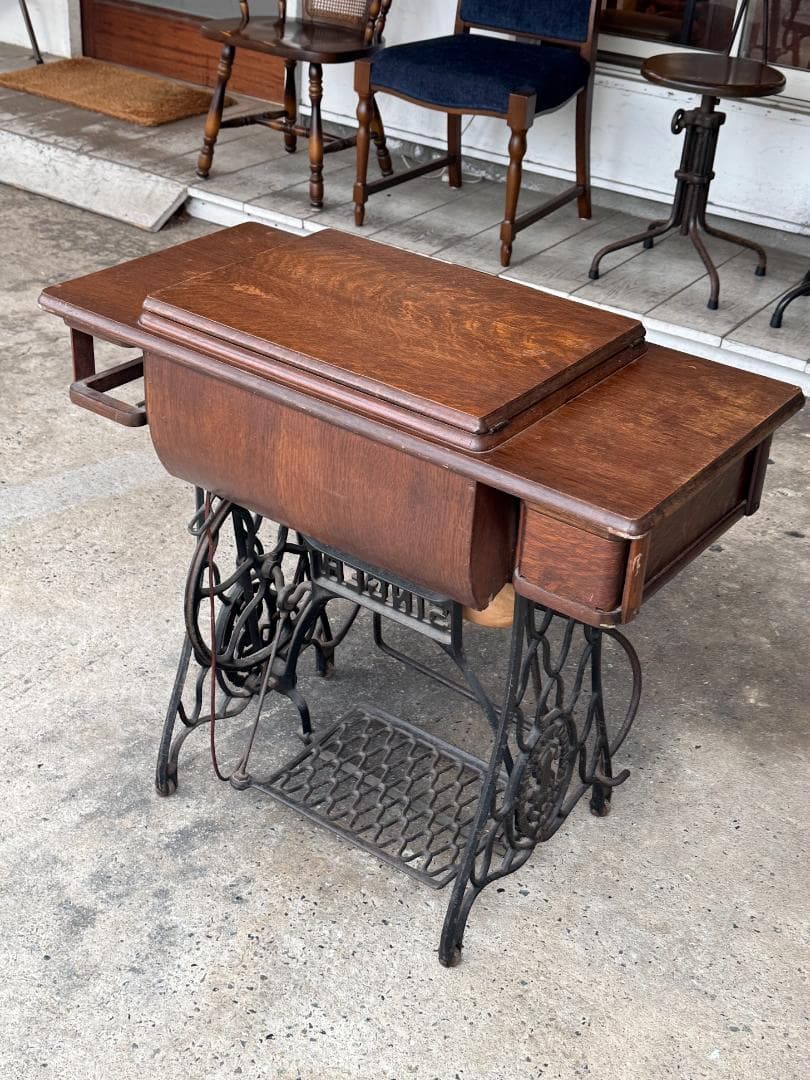◆超希少◆シンガーミシン専用チェア付　アンティーク　ミシンなし　作業台　テーブル