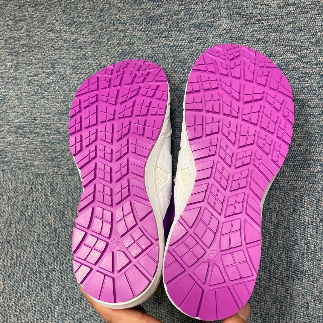 asics 安全靴 ホワイト/パープル ベルト式