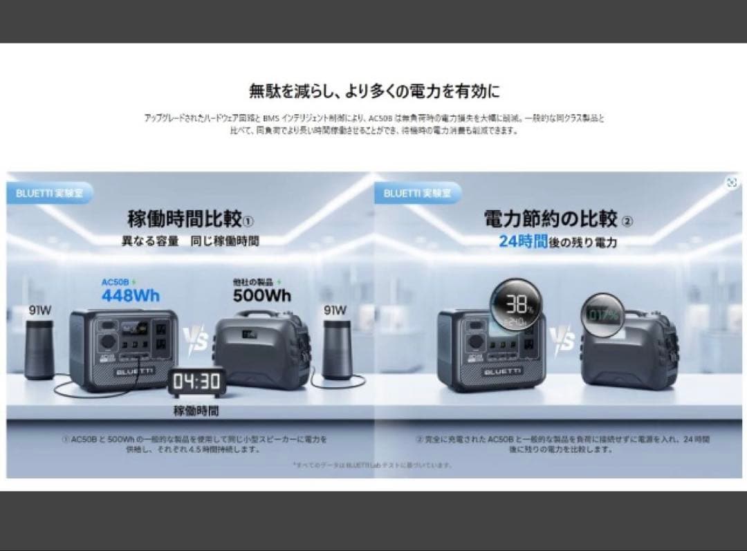 【オオパンダさん専用】BLUETTI AC50Bポータブル電源448Wh UPS