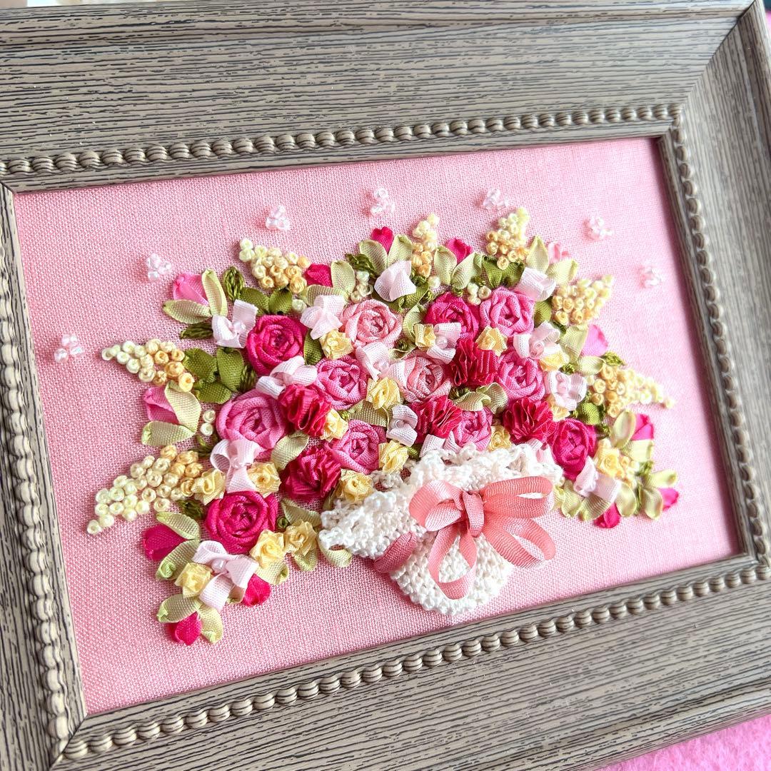 耀綺様♡専用ですm(_ _)m リボン刺繍フレーム　レース編み＆リボン刺繍