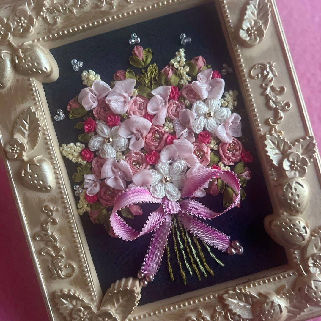 耀綺様♡専用ですm(_ _)m リボン刺繍フレーム　レース編み＆リボン刺繍
