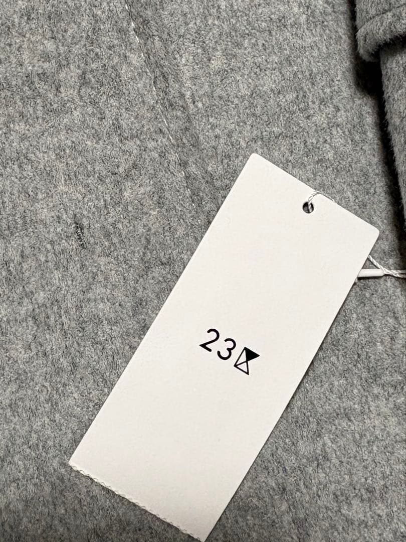 【未使用タグ付】23区ウールカシミヤビーバーフード付ショートコート