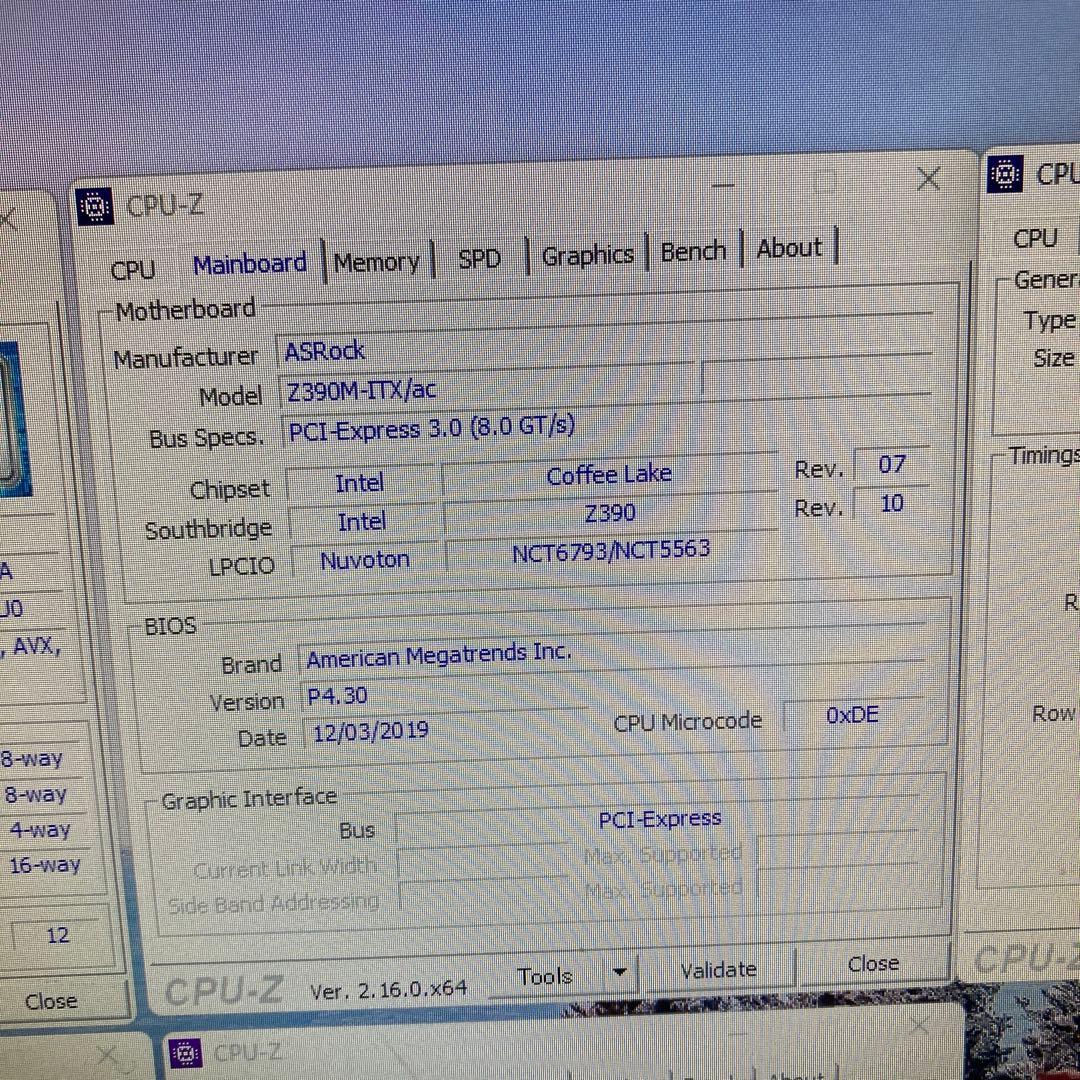 【itxマザボセット】Z390+i7-8700+512gb+16gb