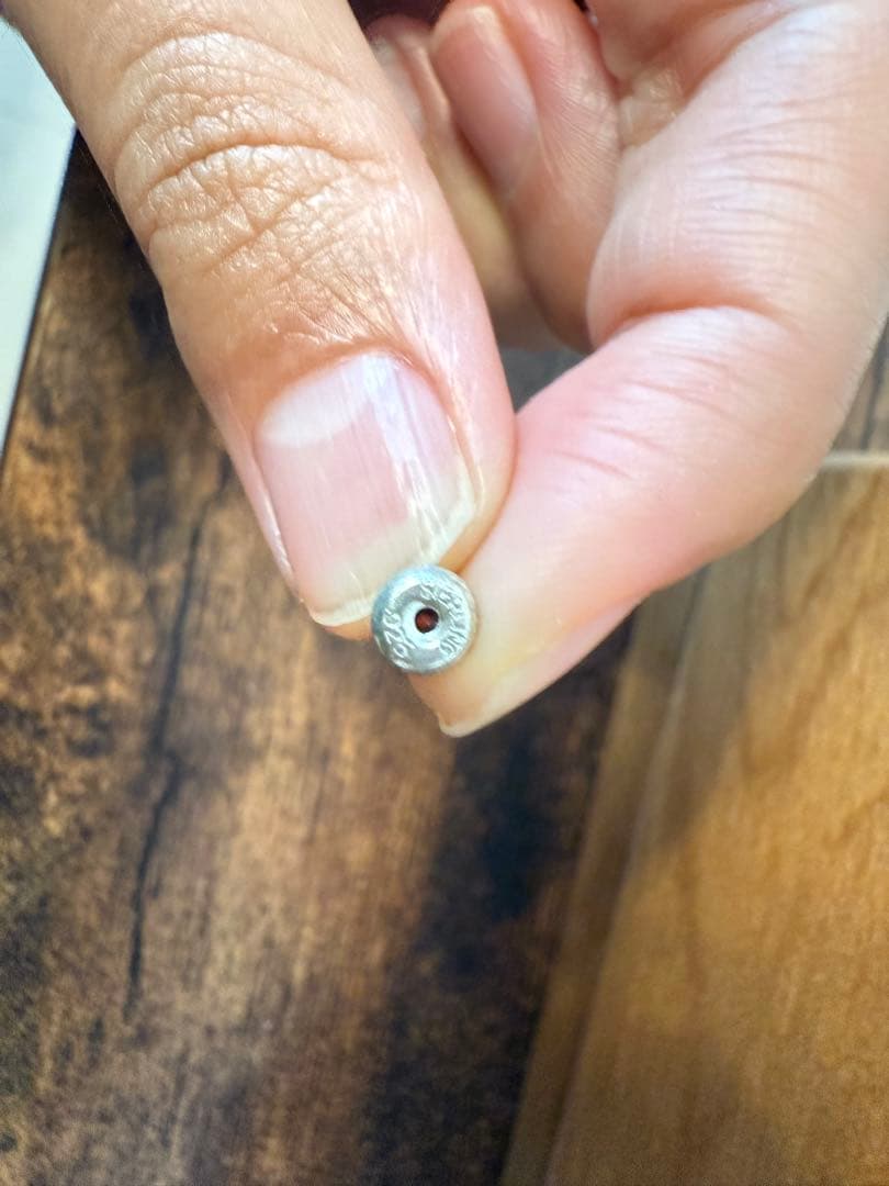 e.m.パール装飾 シルバーフープピアス