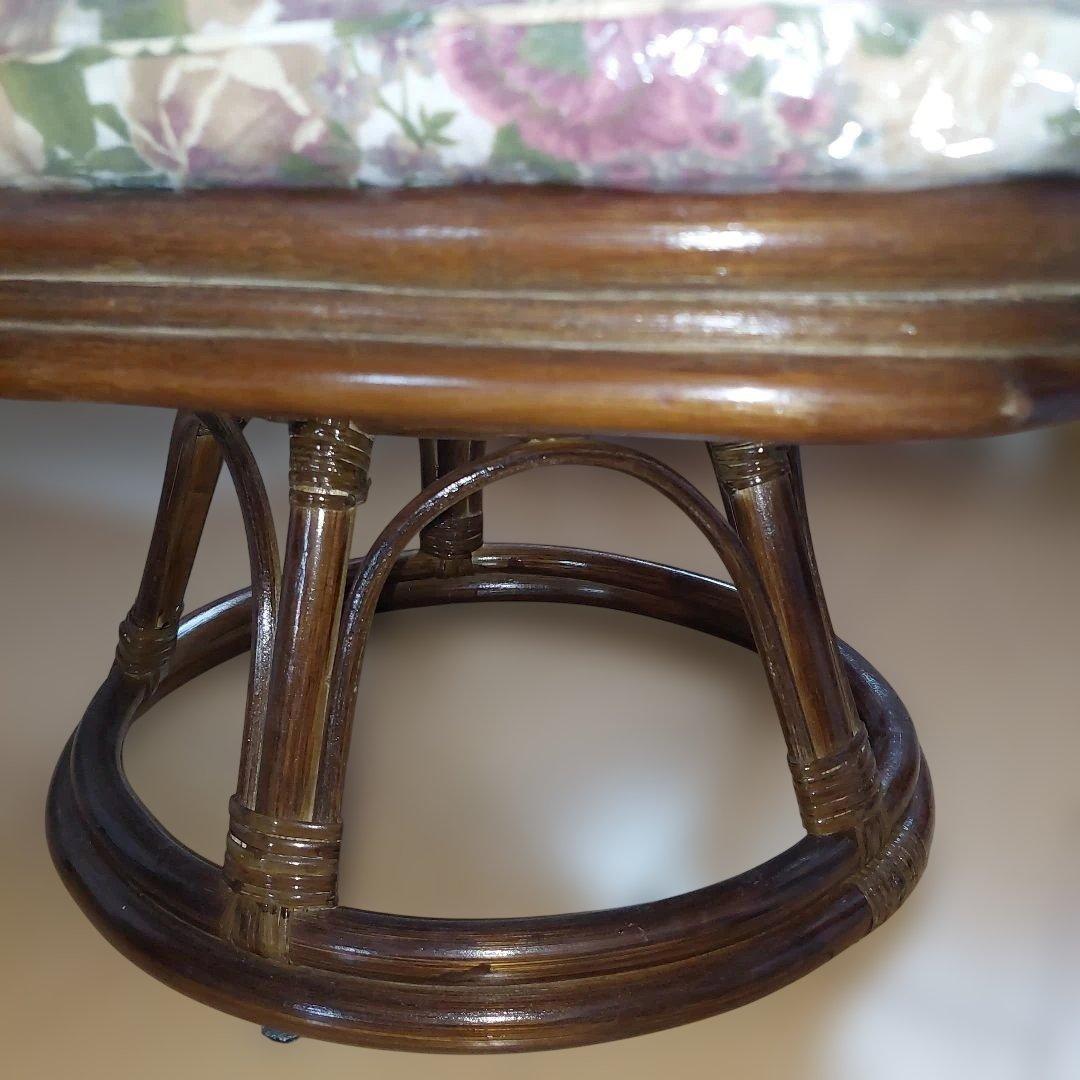 ラタン 回転椅子 新品 籐 レトロ アジアン家具