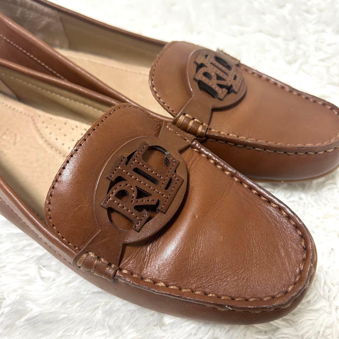 美品　LAUREN ラルフローレン　ローファー　ドライビング　本革　茶　38.5
