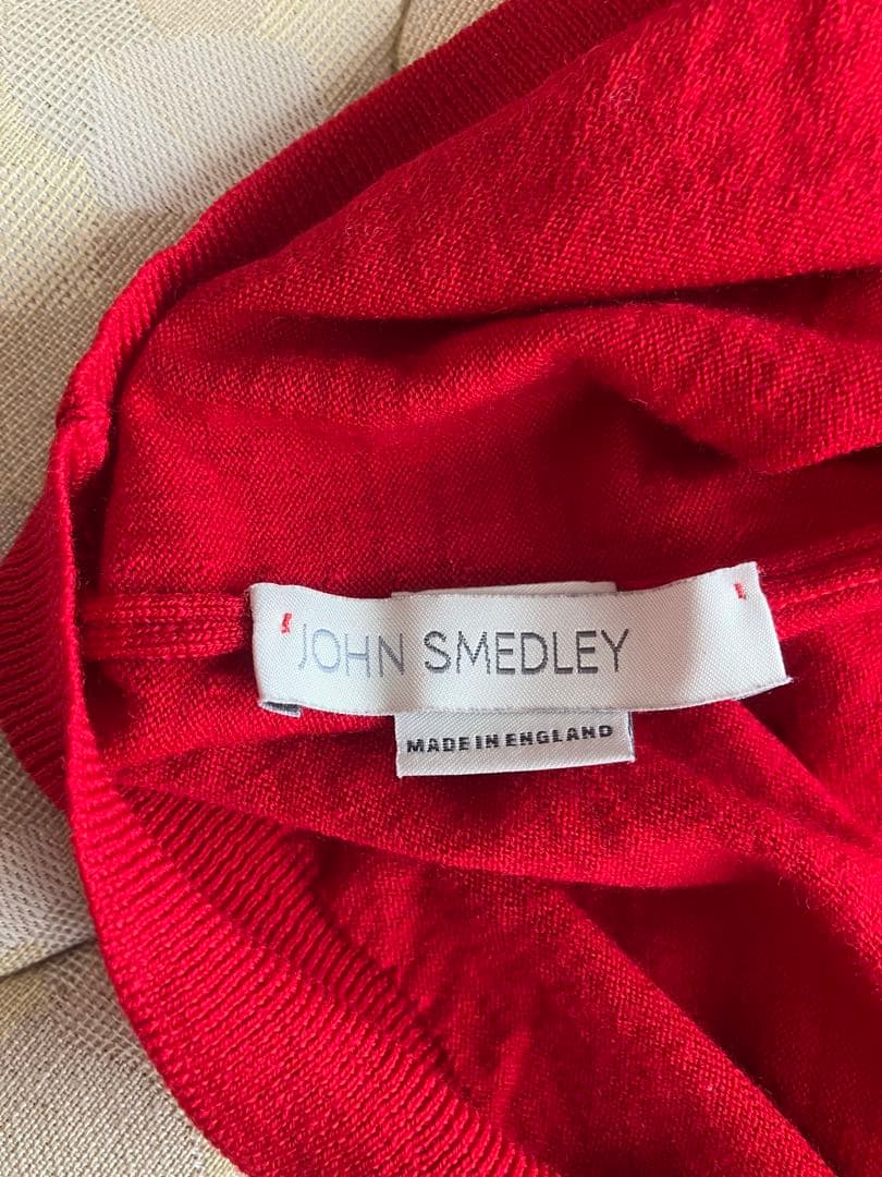 JOHN SMEDLEY ウール 30G タートルネックニット レッド S