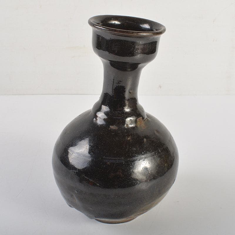 朝鮮美術　李朝　黒高麗　碗口瓶　C　R7411