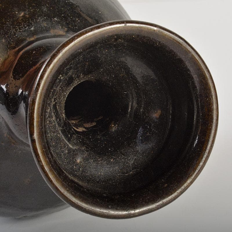 朝鮮美術　李朝　黒高麗　碗口瓶　C　R7411