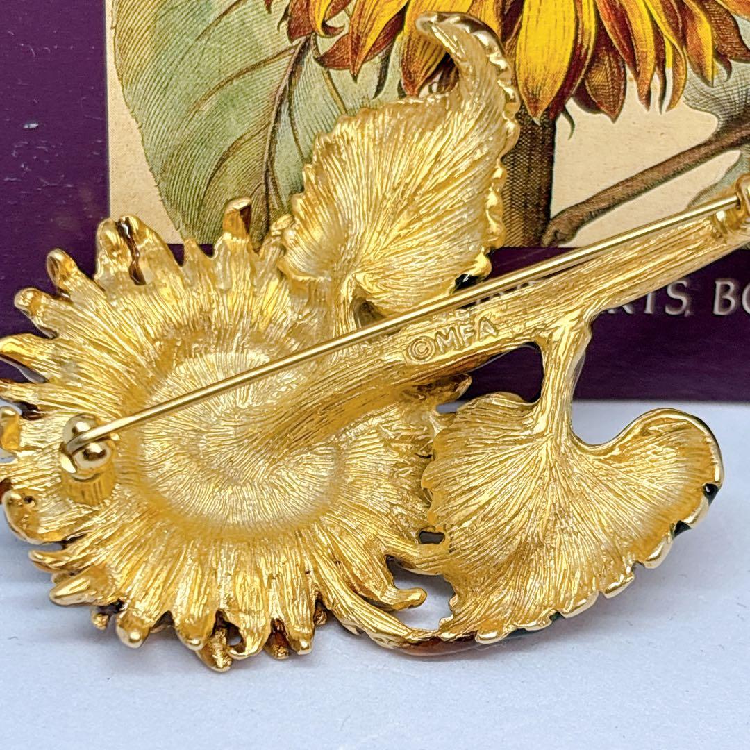 【箱付き】MFA ボストン美術館 ひまわり 向日葵 ブローチ ヴィンテージ