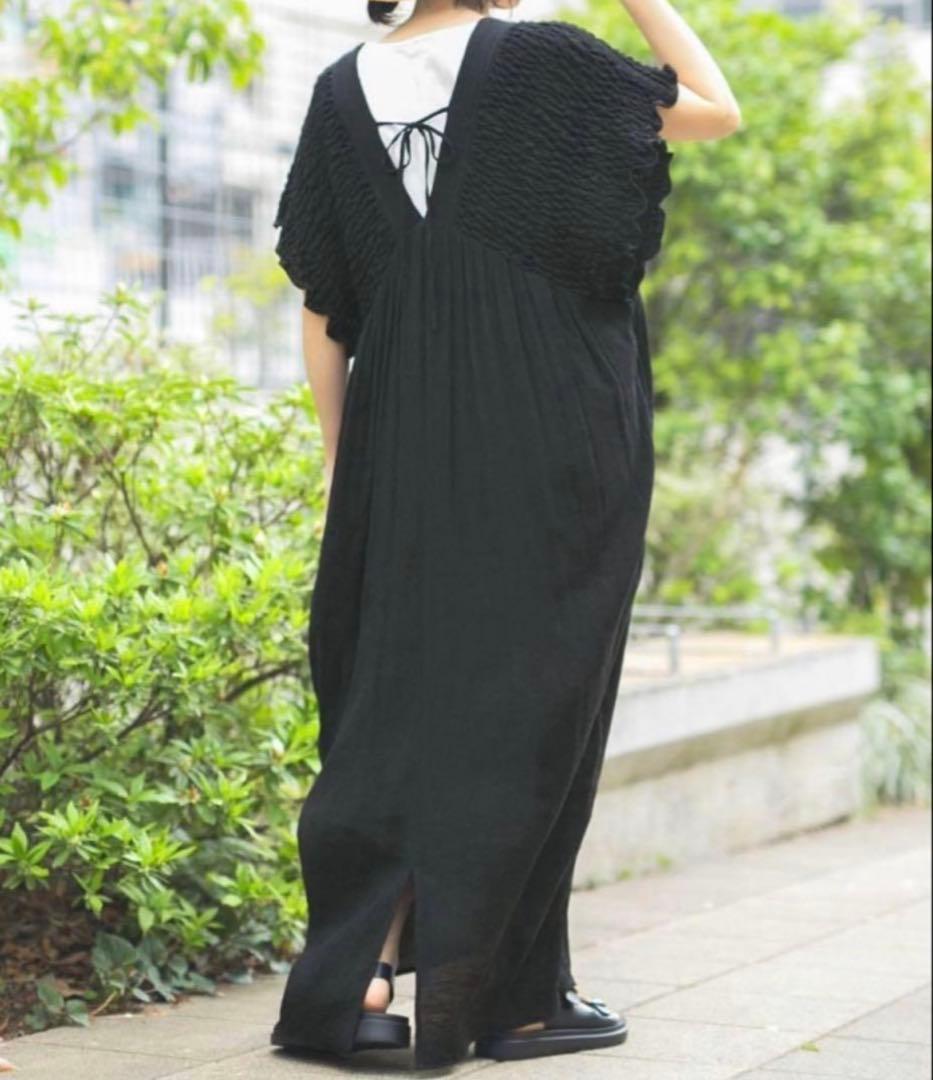 【産前・産後対応】マタニティ／シャーリングVワンピース　レプシィム