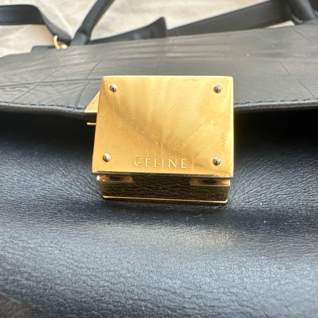 CELINE クロコダイル型押し ハンドバッグ