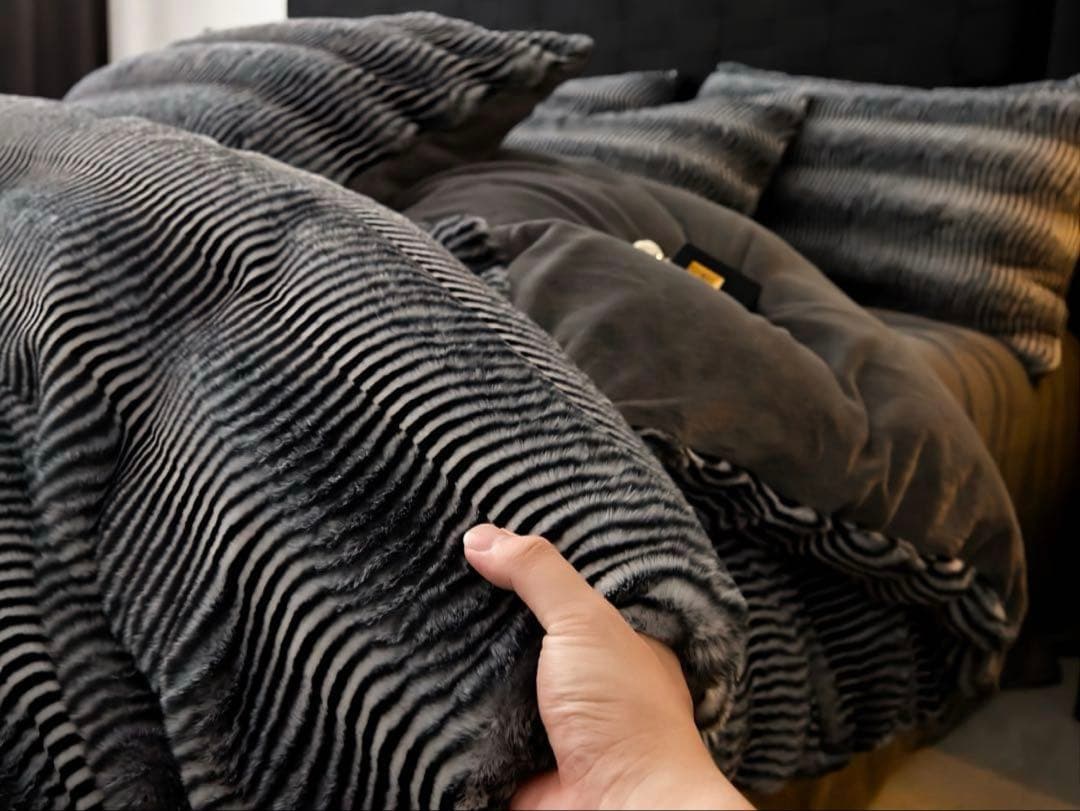 ミルクフリース寝具4点セット・AB面両面ふわふわ／冬用・キングサイズ