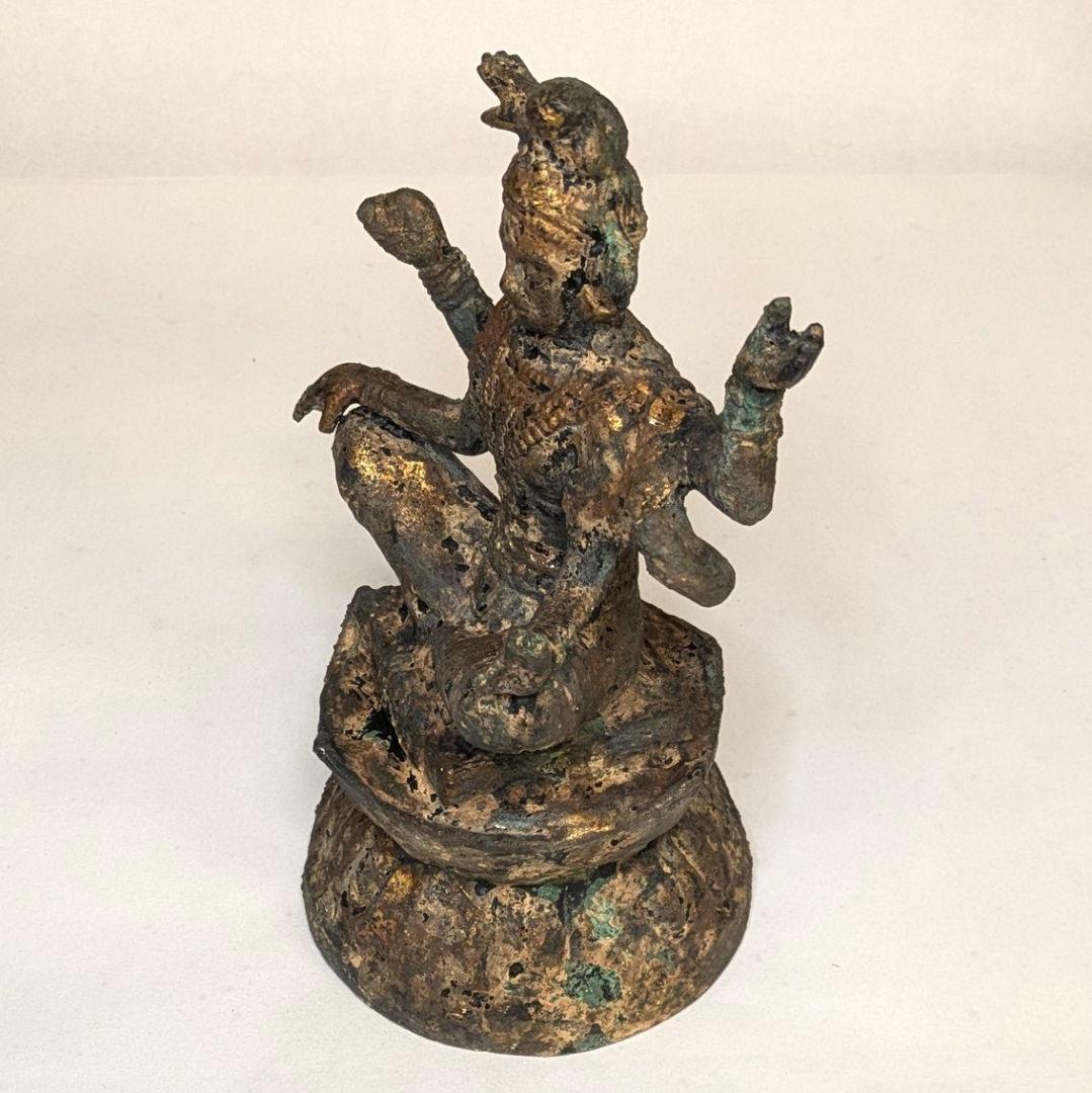 【フォロー割・匿名配送】 座像　総高さ約25㎝　一面六臂　神像　仏像　坐像