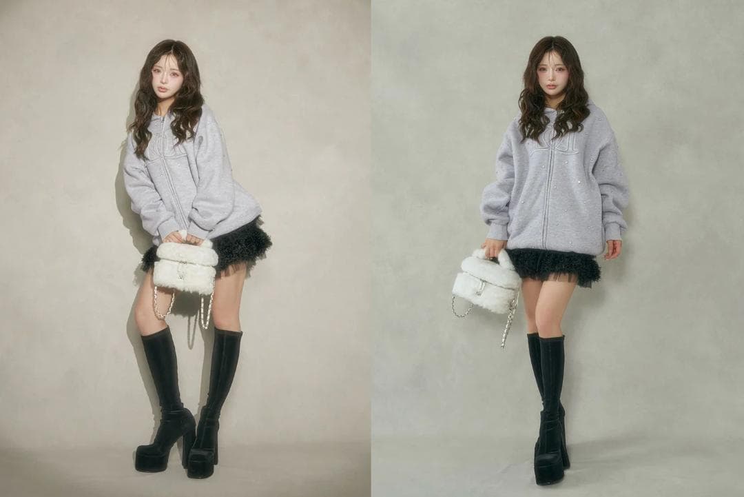 ダーリッチ darich DDロゴビジュージップパーカー ピンク PNK