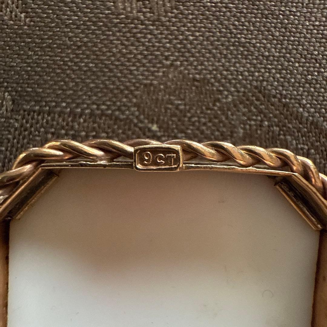 【アンティーク】9金刻印 シェルカメオブローチ英国製、逸品！ 最終価格、匿名発送