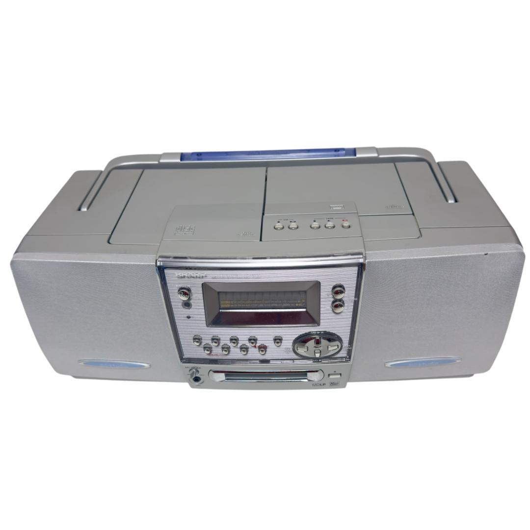 希少 SHARP シャープ MD-F350 シルバー MD CD システム
