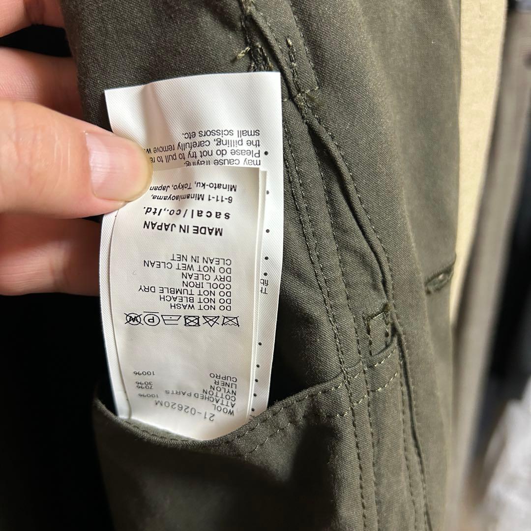 SACAI ダッフルコート Wool Melton Coat ドッキング　再構築