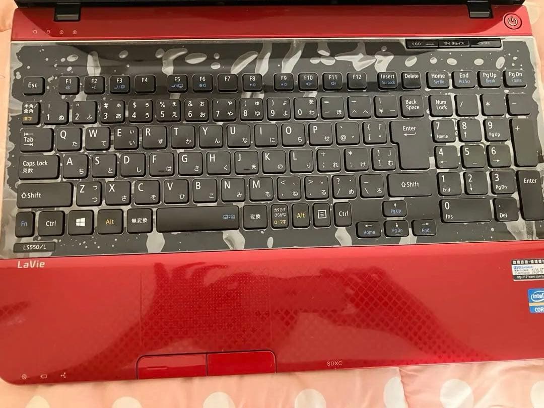 NEC ノートパソコン LaVie PC-LS550LS1YR 赤