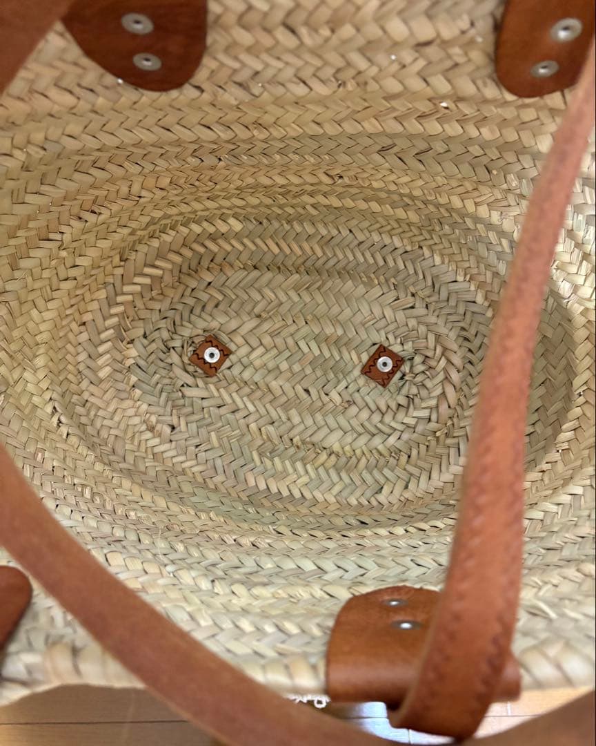 モロッコ製　カゴショルダーバッグ