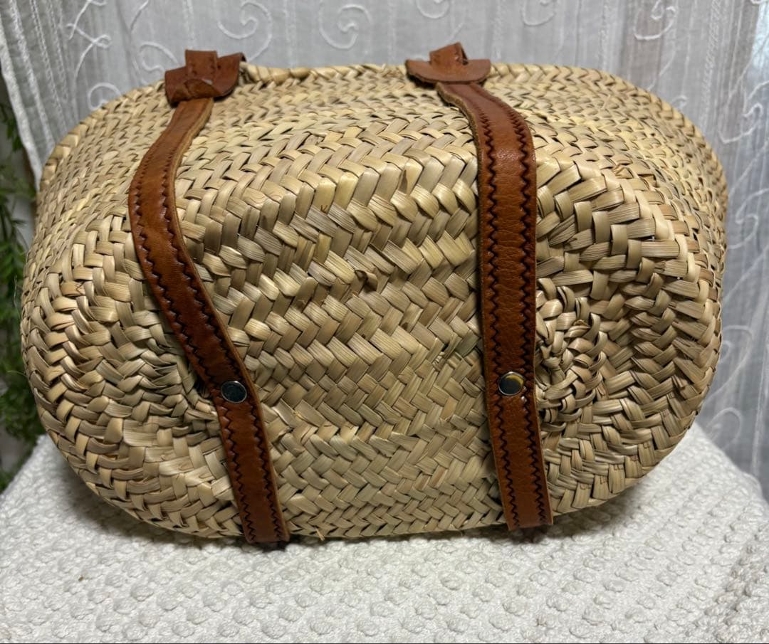 モロッコ製　カゴショルダーバッグ
