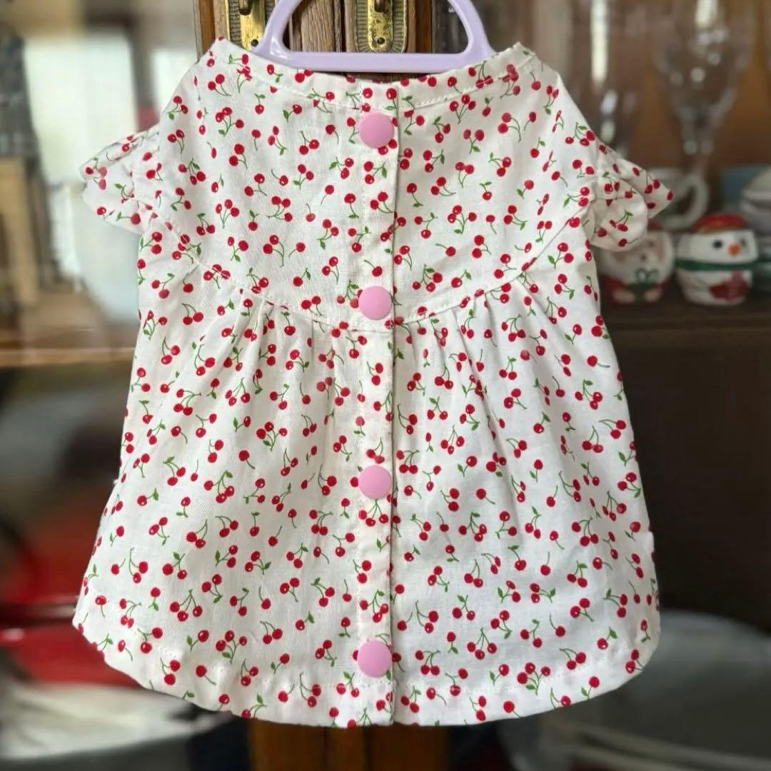 maru様の確認用　犬服　ハンドメイド　さくらんぼ柄ワンピース