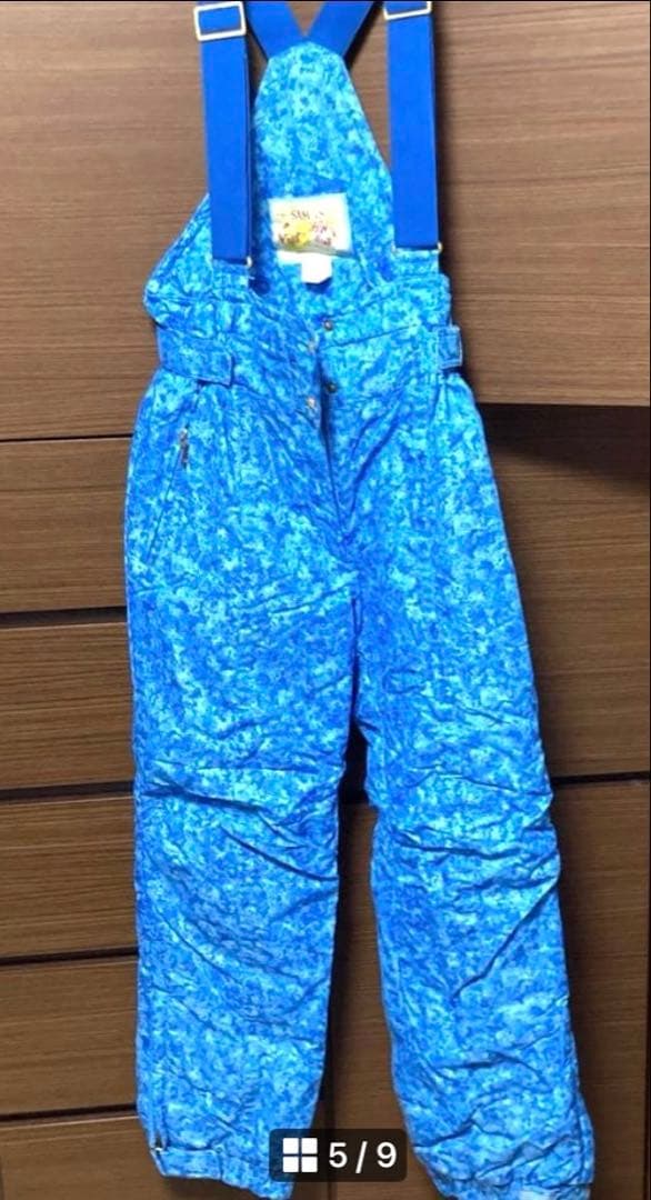 【お値下げ中】レディース　青と白のスキーウェア上下　グローブ（手袋）靴下付き