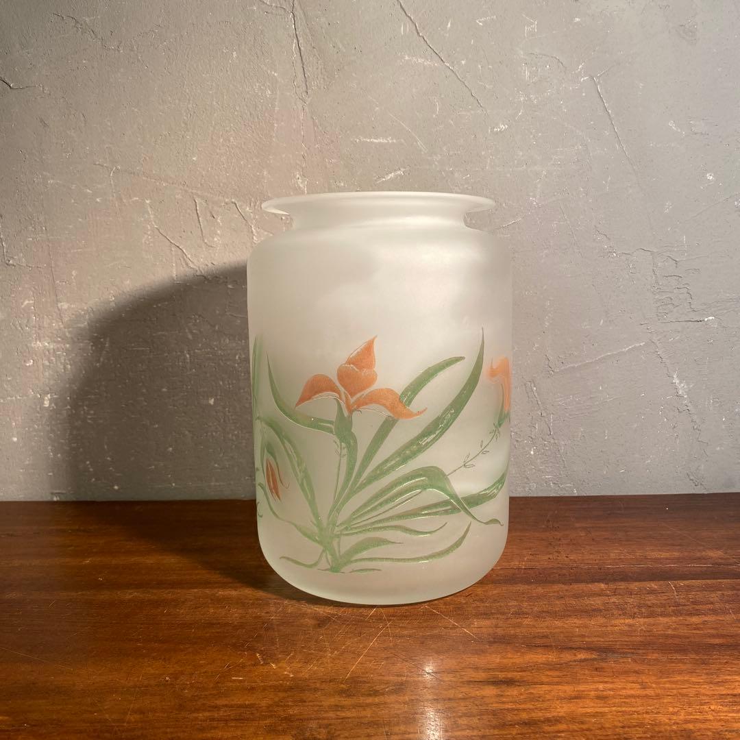 イタリア製 ヴィンテージ ガラスフラワーベース アール・ヌーヴォー 未使用品