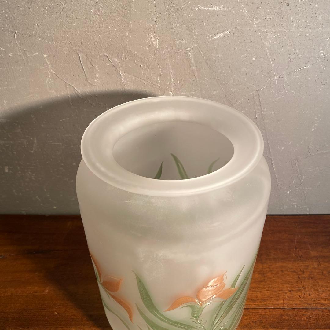 イタリア製 ヴィンテージ ガラスフラワーベース アール・ヌーヴォー 未使用品