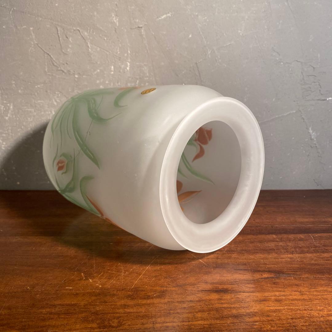 イタリア製 ヴィンテージ ガラスフラワーベース アール・ヌーヴォー 未使用品