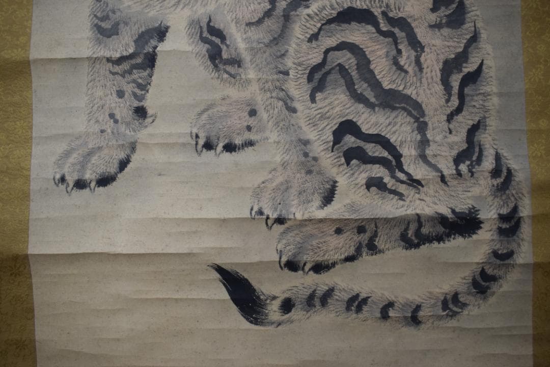 【真作】佐伯岸駒/猛虎之図掛軸☆宝船☆Z-185