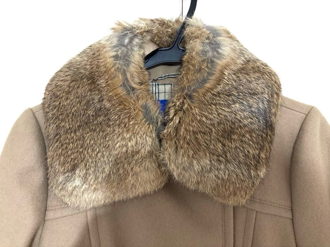 【美品】BURBERRY BLUE LABEL コート ラビットファー 38