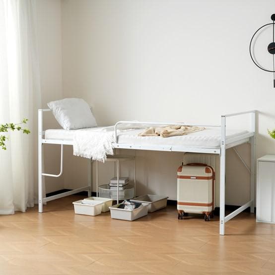 人気再入荷！ロフトベッド （S）収納 一人暮らし【高さ調整出来る】WHITE