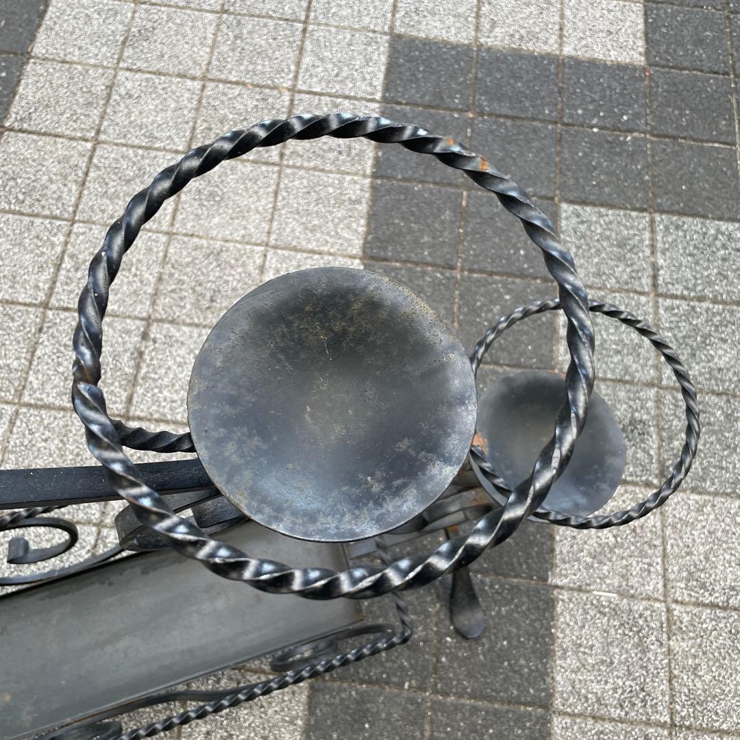 大型　アンティーク　アイアン　ブラックメタル　プランターラック