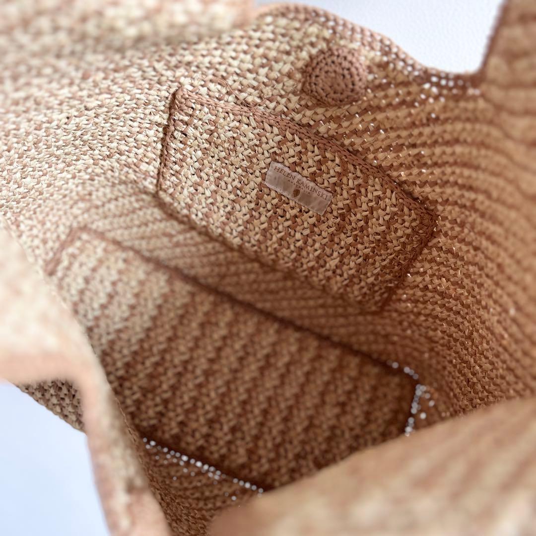 ヘレンカミンスキー　ラフィア　かごバッグ　トートバッグ　大容量　レザー　肩掛け