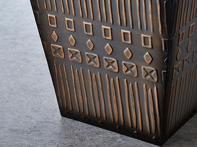 角 大型 バスケット ブリキ バケツ プランター 植木鉢 収納 小物収納 持ち手