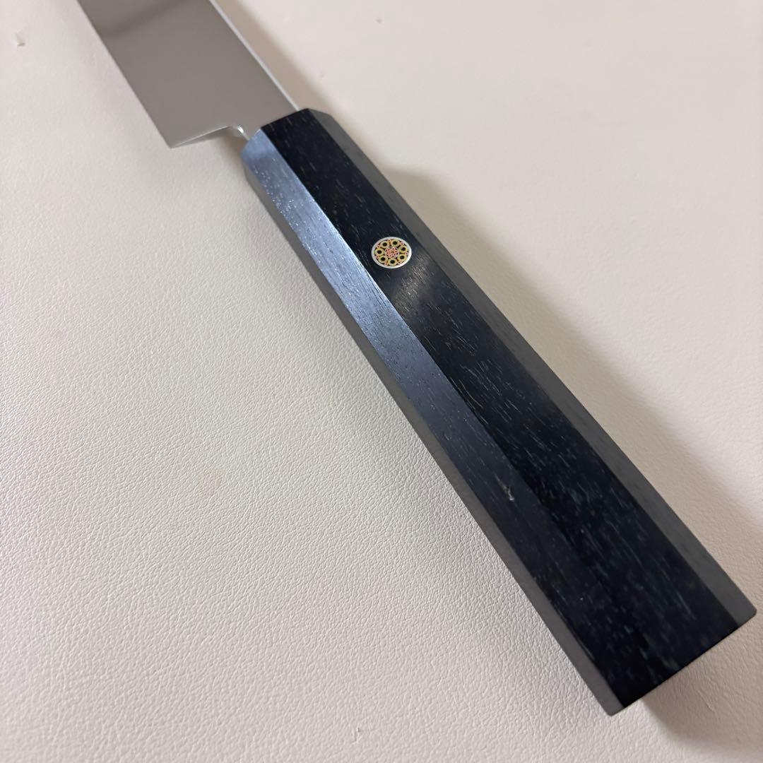 【特価限定】270mm 切付柳刃包丁 鏡面　黒檀八角柄 刺身包丁 「全鋼」'ᘗ